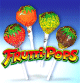 Lot de 4 sucettes Frutti-Pops fruite avec 4 gouts differents - fraise orange ananas et cola