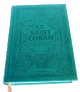 Le Saint Coran - Transcription phonetique (de l'arabe) et Traduction des sens en francais - Edition de luxe - Couverture en cuir vert-bleu