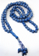 Chapelet "Sebha" Bleu a 99 grains avec decorations argentees