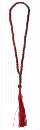 Sabha (Chapelet) 99 perles de couleur Bordeaux et motifs dores