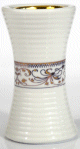 Bruleur d'encens : Joli encensoir en porcelaine blanche avec motifs fleurs