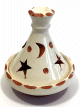 Mini tajine photophore decoratif marocain en poterie de couleur blanc