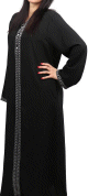 Abaya noire avec motifs brodes
