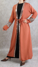 Kimono long a strass - Couleur brique