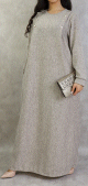 Robe longue chine de couleur beige