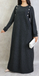 Robe longue chine de couleur noir