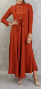 Robe longue style bolero pour femme - Couleur rouille