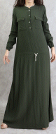 Robe maxi-longue taille basse (Tenue Casual et moderne pour femme) - Couleur kaki