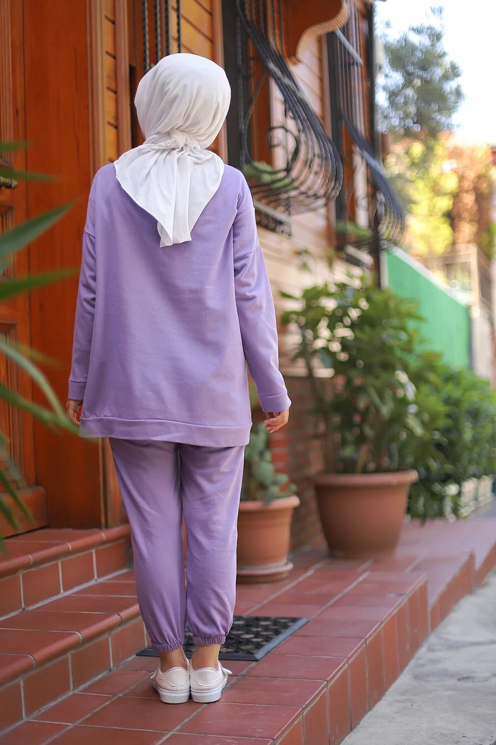 Ensemble sportswear avec longue veste et pantalon (Tenue sport mastour pour  femme musulmane) - Couleur anthracite
