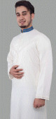 Qamis traditionnel élégant pour homme de qualité supérieure avec broderies - Couleur blanc cassé Qamis traditionnel elegant pour homme de qualite superieure avec broderies - Couleur blanc casse