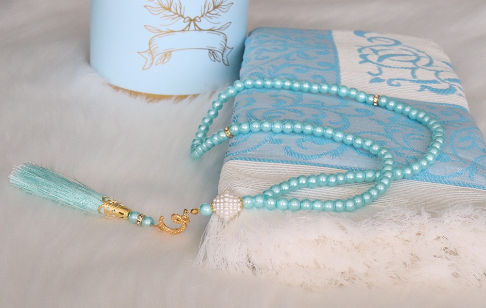 Chapelet (Tasbih) de luxe à 99 perles - Couleur bleu canard - Objet de  décoration ou oeuvre artisanale sur