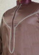 Qamis traditionnel élégant pour homme de qualité supérieure avec broderies - Couleur marron Qamis traditionnel elegant pour homme de qualite superieure avec broderies - Couleur marron