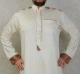 Qamis homme satine moderne de luxe couleur blanc casse