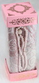 Pack cadeau : tapis de priere adulte + sebha (chapelet musulman) - Couleur rose poudre (Coffret femme musulmane)