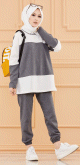 Survêtement femme (Tenue de sport musulmane pour hijab) - Couleur blanc et anthracite Survetement femme (Tenue de sport musulmane pour hijab) - Couleur blanc et anthracite