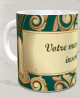 Mug original style dore sur fond vert - Tasse cadeau avec un message personnalise