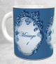 Mug personnalise - Tasse cadeau avec trois prenoms ou messages (fond bleu)