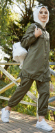 Ensemble casual femme veste et pantalon (Vêtement Hijeb) - Couleur kaki Ensemble casual femme veste et pantalon (Vetement Hijeb) - Couleur kaki