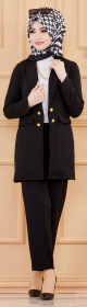 Ensemble Veste et Pantalon femme (Tenue Mode Musulmane France) - Couleur noir Ensemble Veste et Pantalon femme (Tenue Mode Musulmane France) - Couleur noir