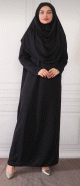 Ensemble djilbab Jupe et Cape avec manches (Hijab priere) - Couleur noir