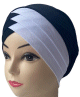 Turban bonnet croise bicolore femme moderne - Couleur Noir et Blanc