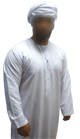 Qamis Emirati Blanc avec ghutra blanche assortie (foulard homme)