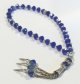 Sabha Chapelet 33 perles cristal bleu marine avec decorations metalliques argentees - Sebha