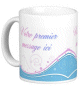 Mug avec messages personnalises (bleu et rose)